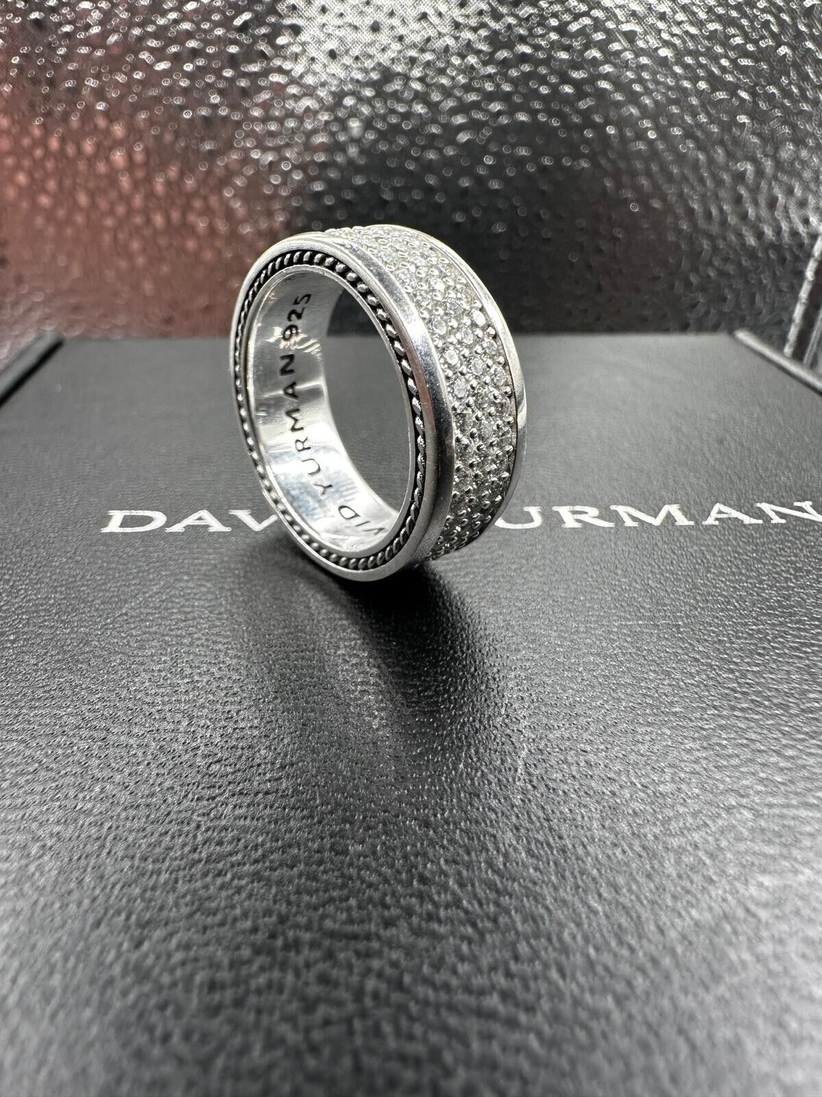 David Yurman Sterling Silver 925 Streamline 3 Row 1.92ct Pave Diamond Ring S 8.5