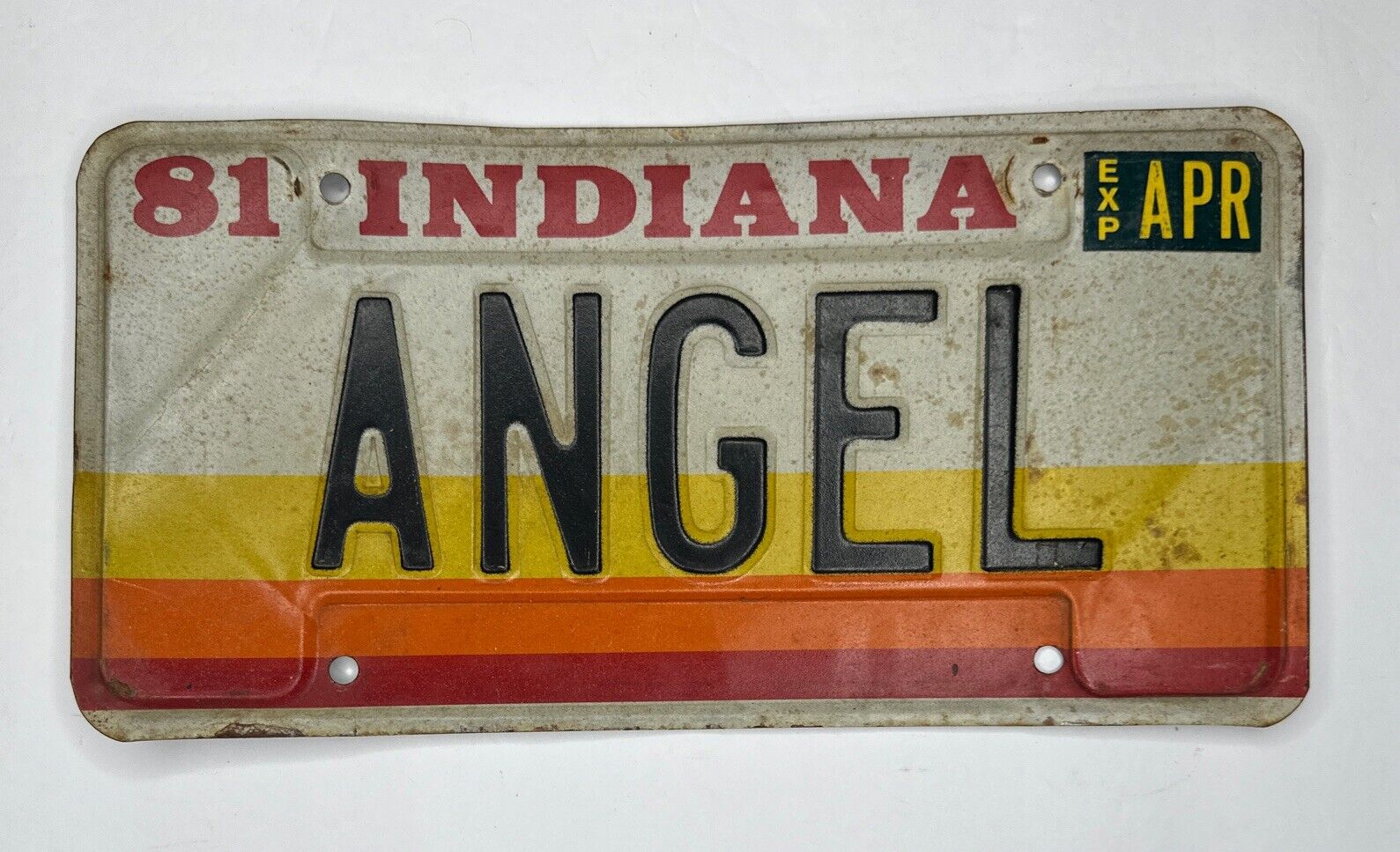 1981 Indiana Personalized License Plate ANGEL