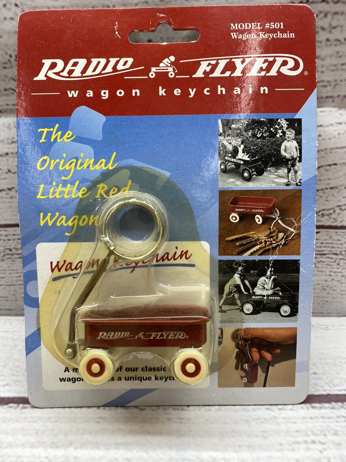 NEW Vintage 1997 Radio Flyer The Original Little Red Wagon Keychain ~ Sealed