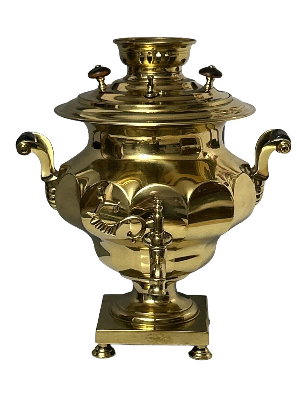 Antique Imperial Russian Polished Brass Samovar Stamped Excellent Condition