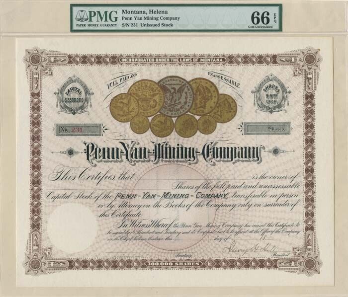 Penn-Yan-Mining-Co. - Stock Certificate - Mining Stocks