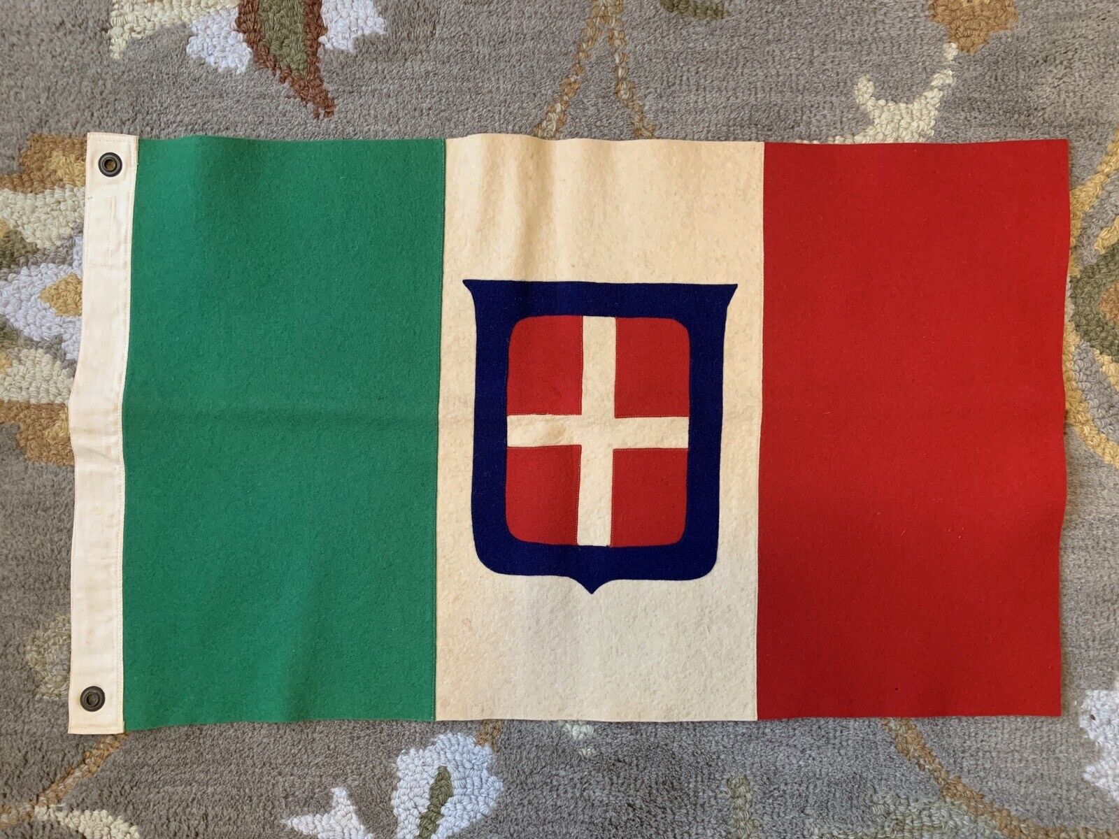 ORIGINAL OLD WW2 WW1 WOOL ITALY ITALIAN ARMY SAVOIA FLAG SEWN KINGDOM