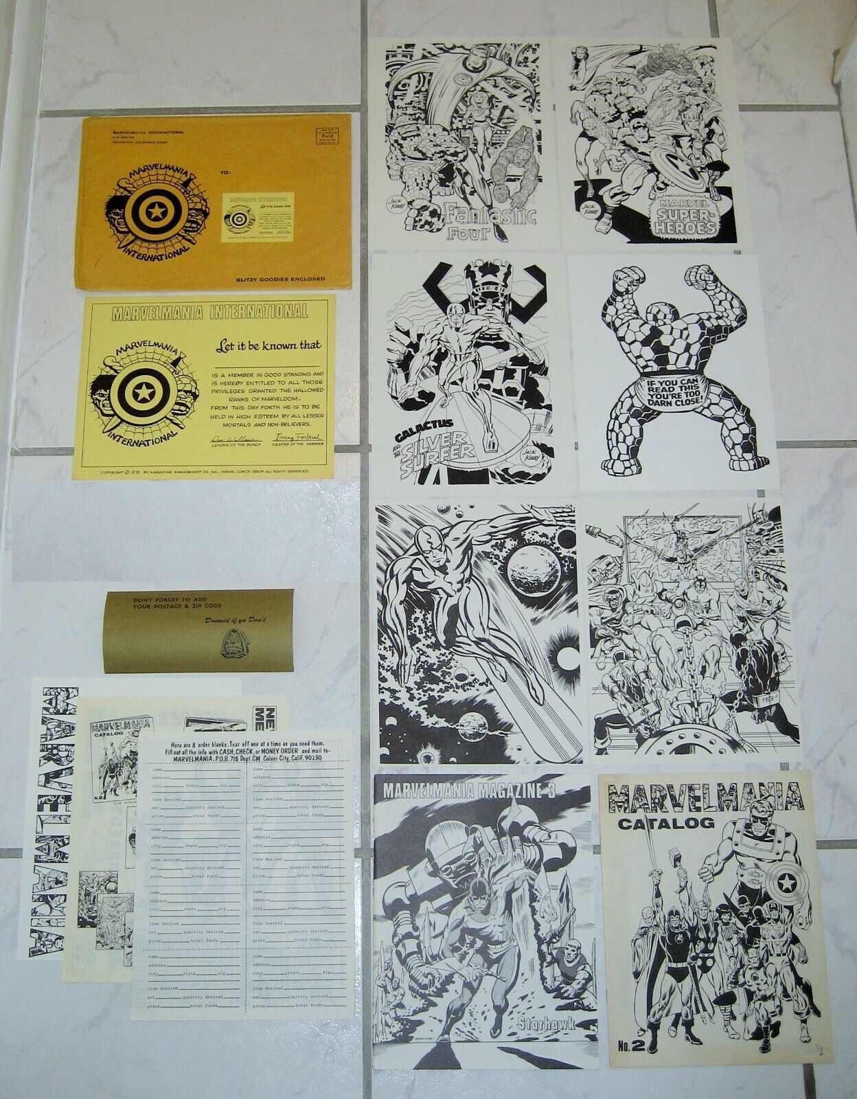 1970 Marvel Comics Marvelmania International COMPLETE Fan Club Kit Jack Kirby