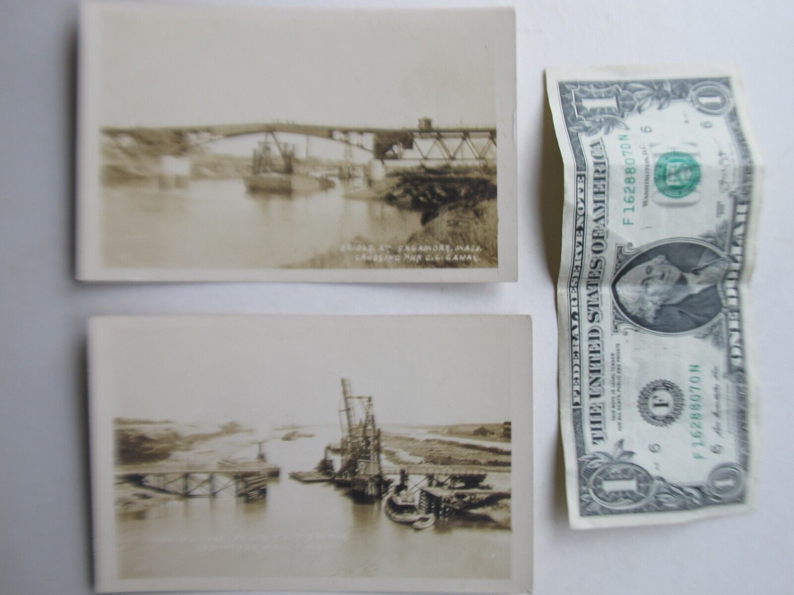 2 RARE Antique 1900 CAPE COD Canal Sagamore Bridge Real Photo Post Cards