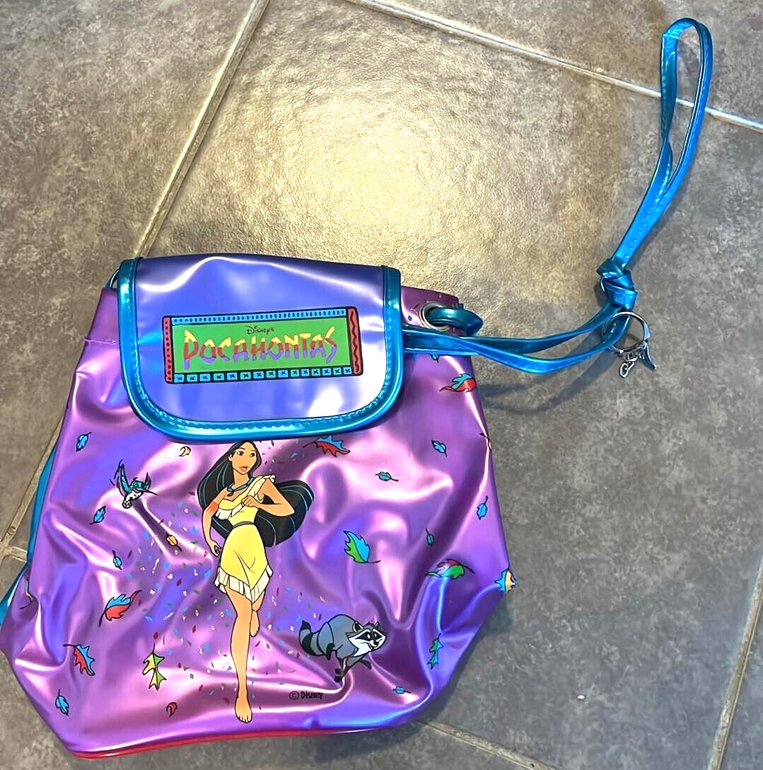 1995 Disney Pocahontas Mini Backpack Purple & Blue