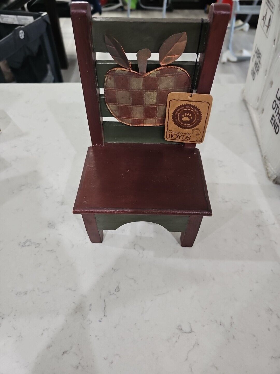 Boyd’s Bears Gala’s Apple Slice Chair Wood Tin Apple