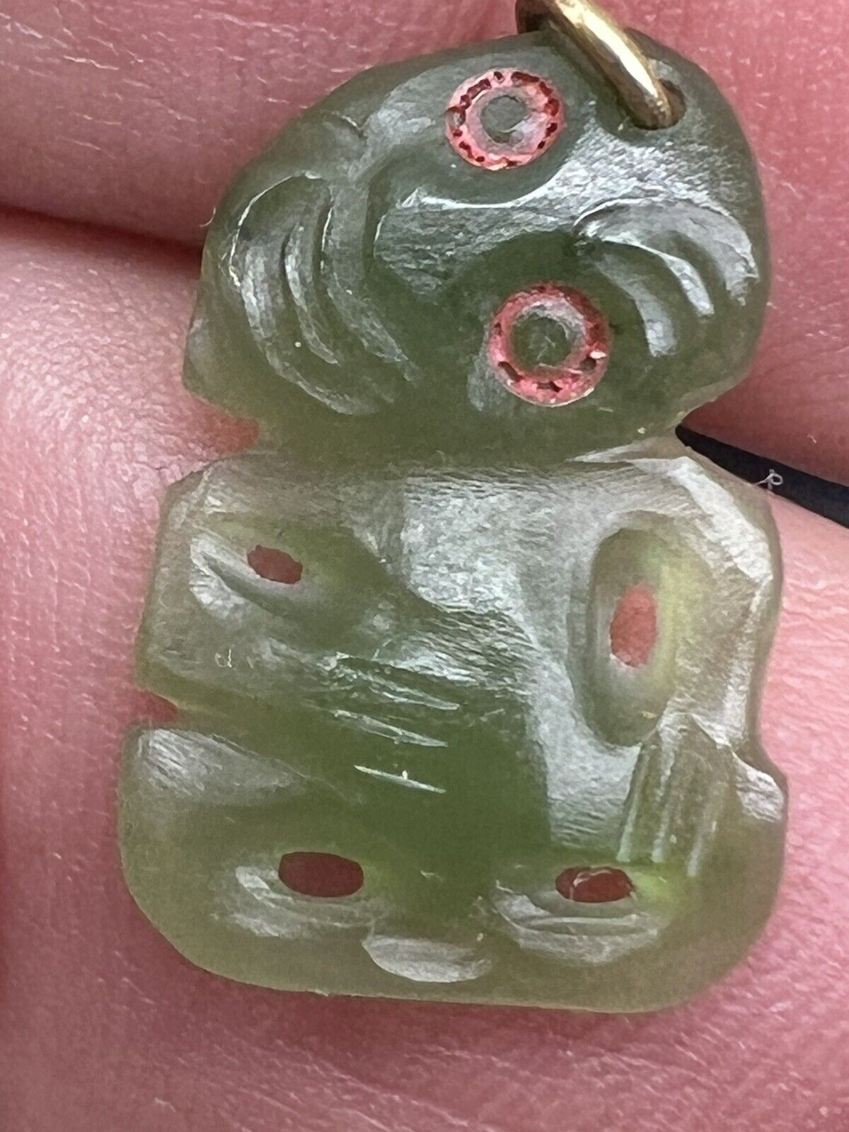 Small New Zealand Maori Nephrite (Greenstone) Hei-tiki (19th-20th c.) valuable