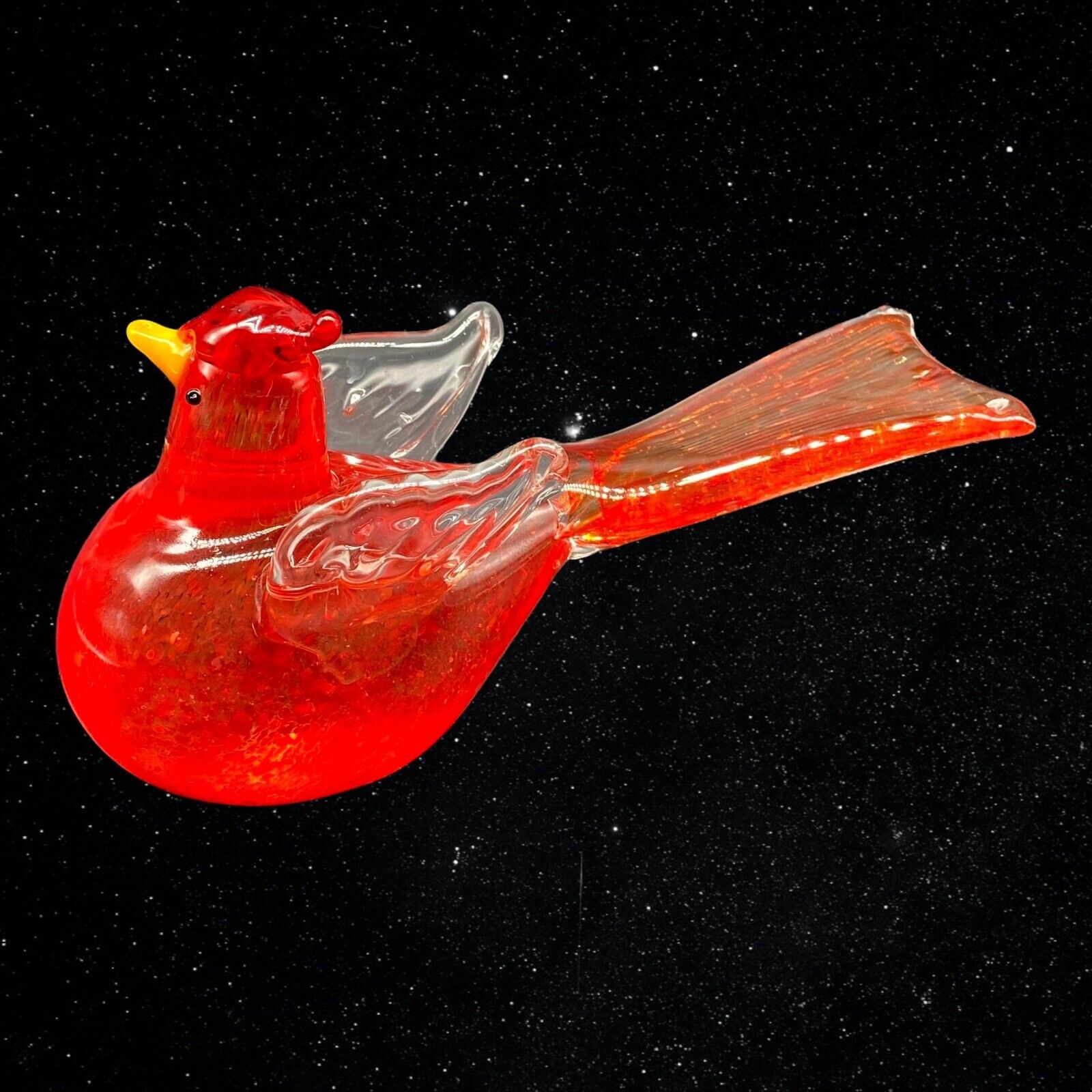 Vintage Murano Ruby Red Hand Blown Glass Dove Rooster Cardinal Bird Figure 4.5”T