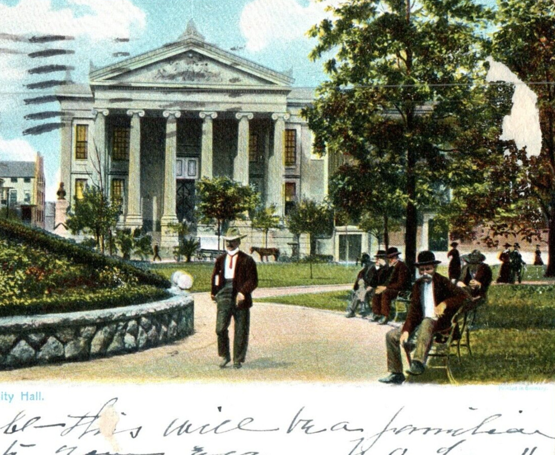 c1906 View of City Hall Park New Orleans Louisiana LA Tuck Vintage Postcard A9