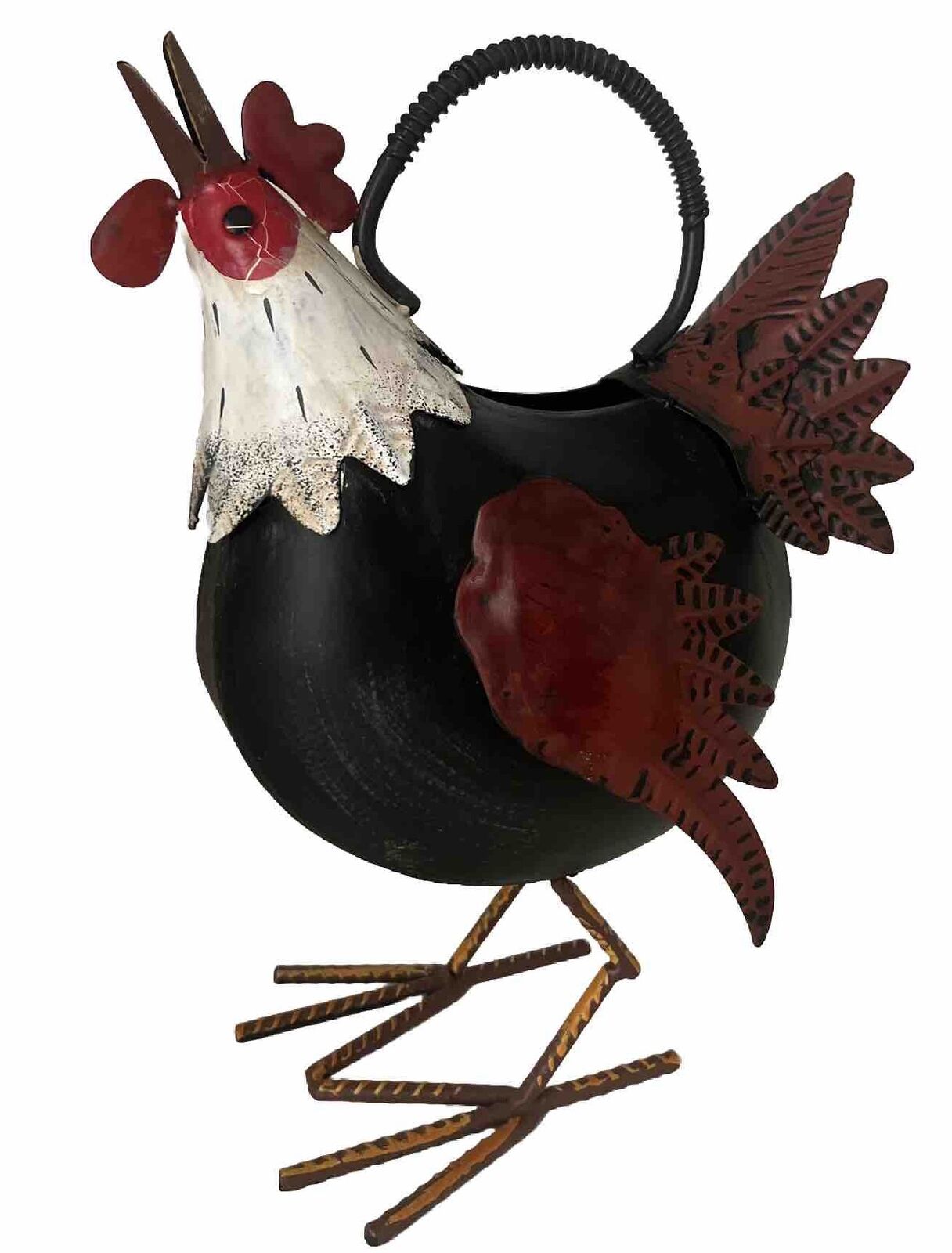 Rooster Figurine Chicken Country Home Decor Metal Sculpture Handcrafted Art