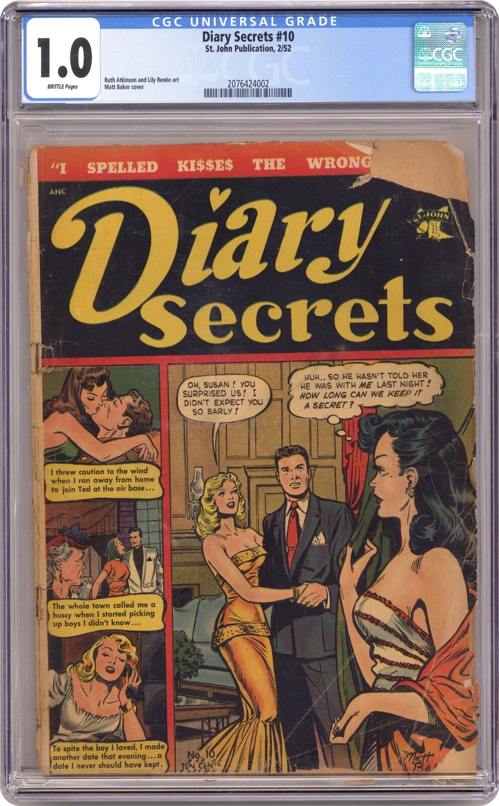 Diary Secrets #10 CGC 1.0 1952 2076424002
