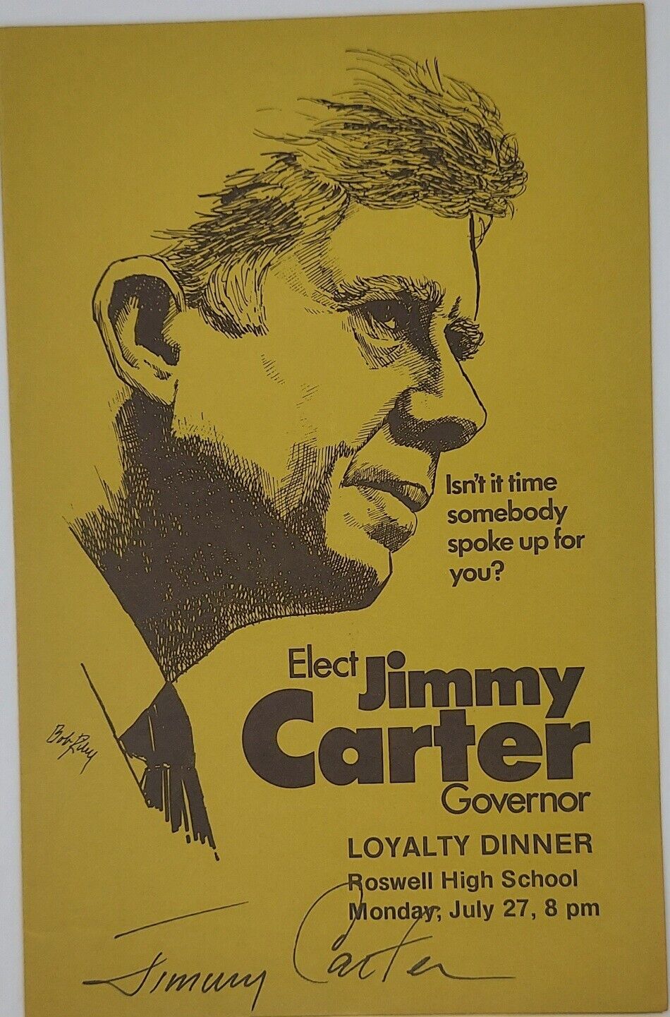 Early Jimmy Carter Signed For Georgia Governor Fundraising Dinner Program
