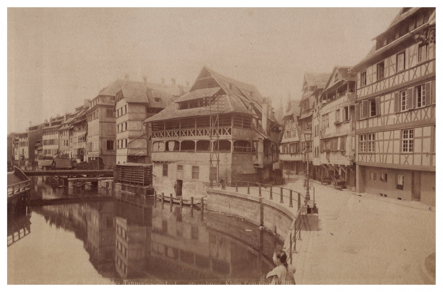 France, Strasbourg, Petite France, vintage print, ca.1880 vintage print print print