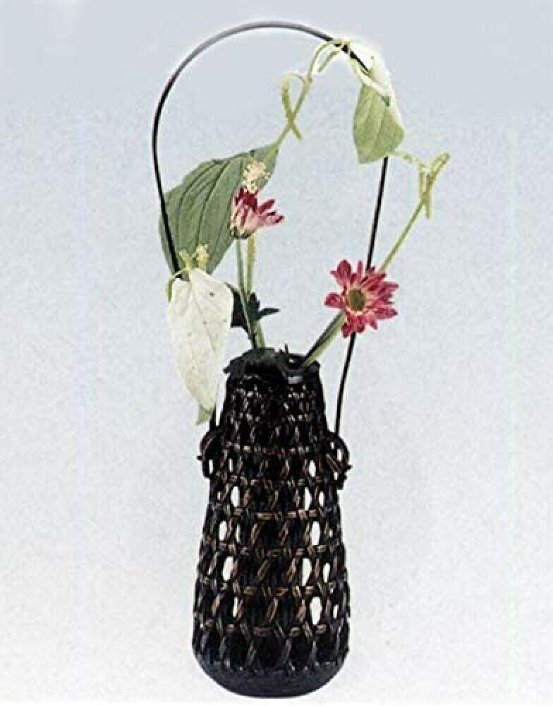 Kaki Japanese Metal Flower pot Zundo Sukashi Bronze Ikebana Handcraft Japan