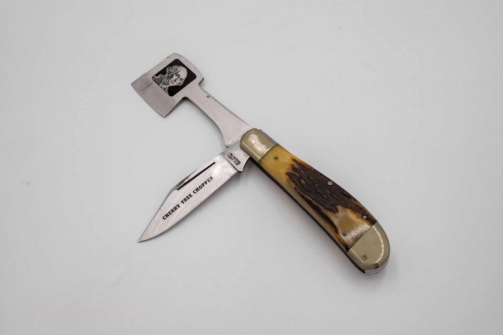 Taylor Cutlery - Elk Horn Surgical 1981 Cherry Tree Chopper Stag Pocket Knife