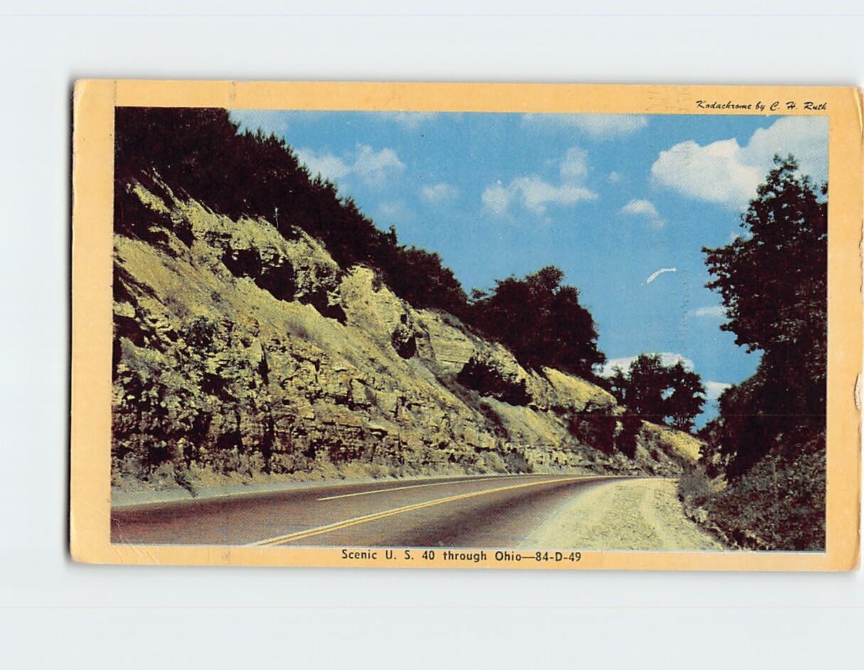 Postcard Scenic U. S. 40 through Ohio