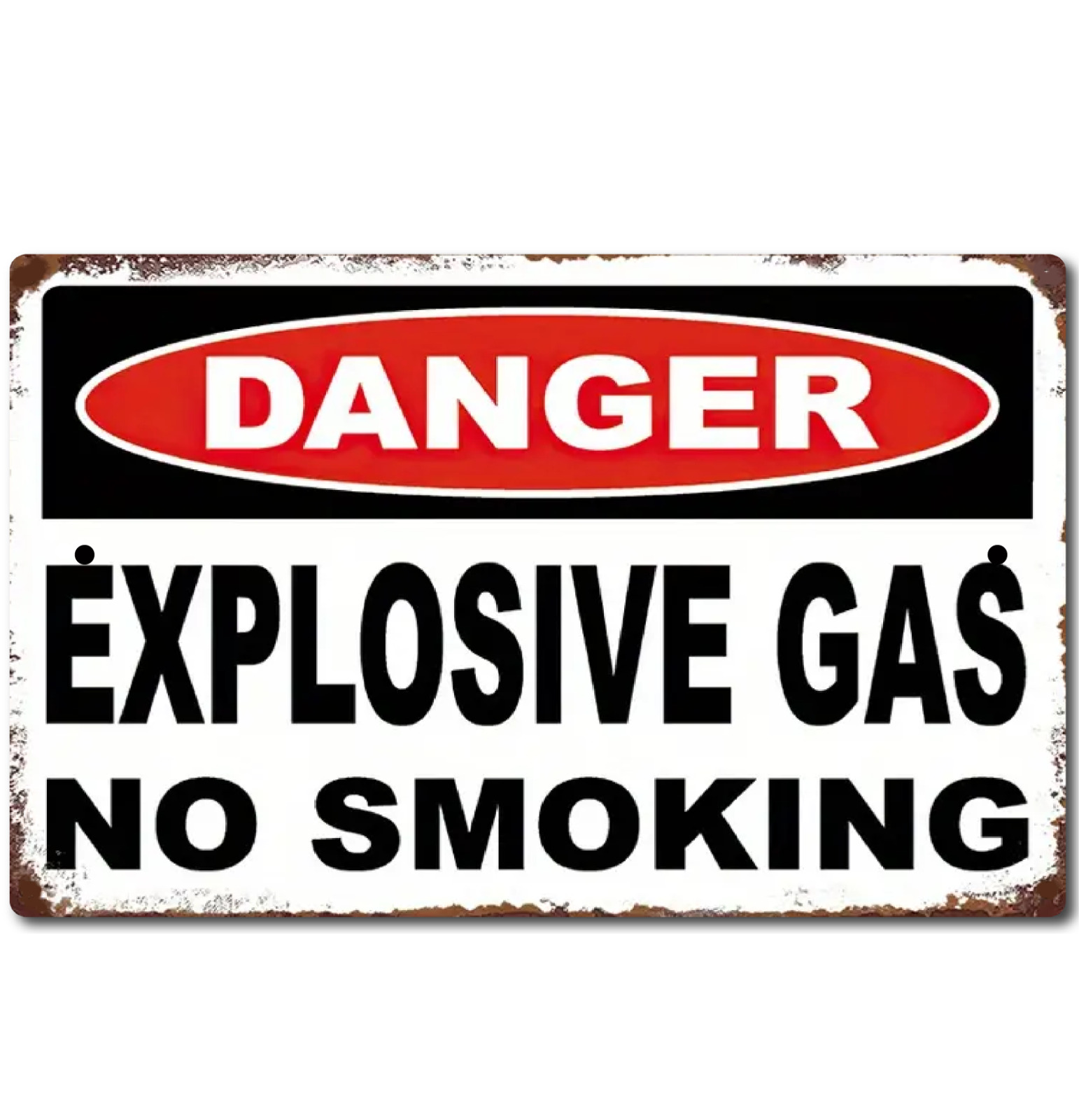 Vintage look Metal Sign Danger DANGER sign EXPLOSIVE GAS No Smoking