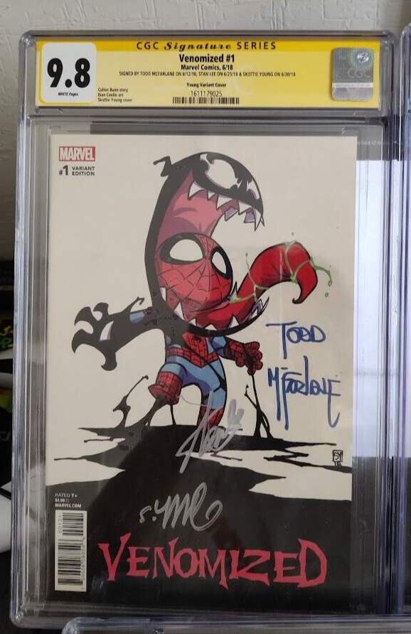 VENOMIZED #1 YOUNG VARIANT COVER CGC 9.8 SS SIGNED TODD MCFARLANE STAN LEE YOUNG