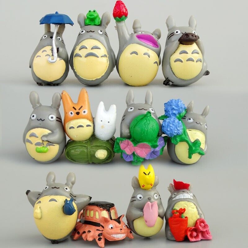 12Pcs Totoro Cat Bus My Neighbor Totoro 3CM PVC Action Figures
