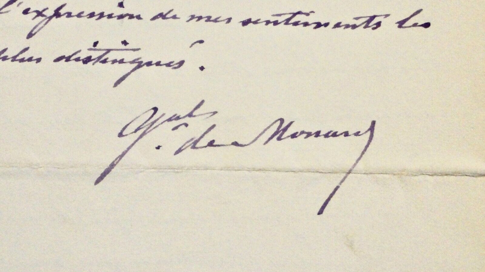 MONARD JULES DE(1838-1930)-GENERAL-MAIL MANUSCRIPT -1919-AUTOGRAPH