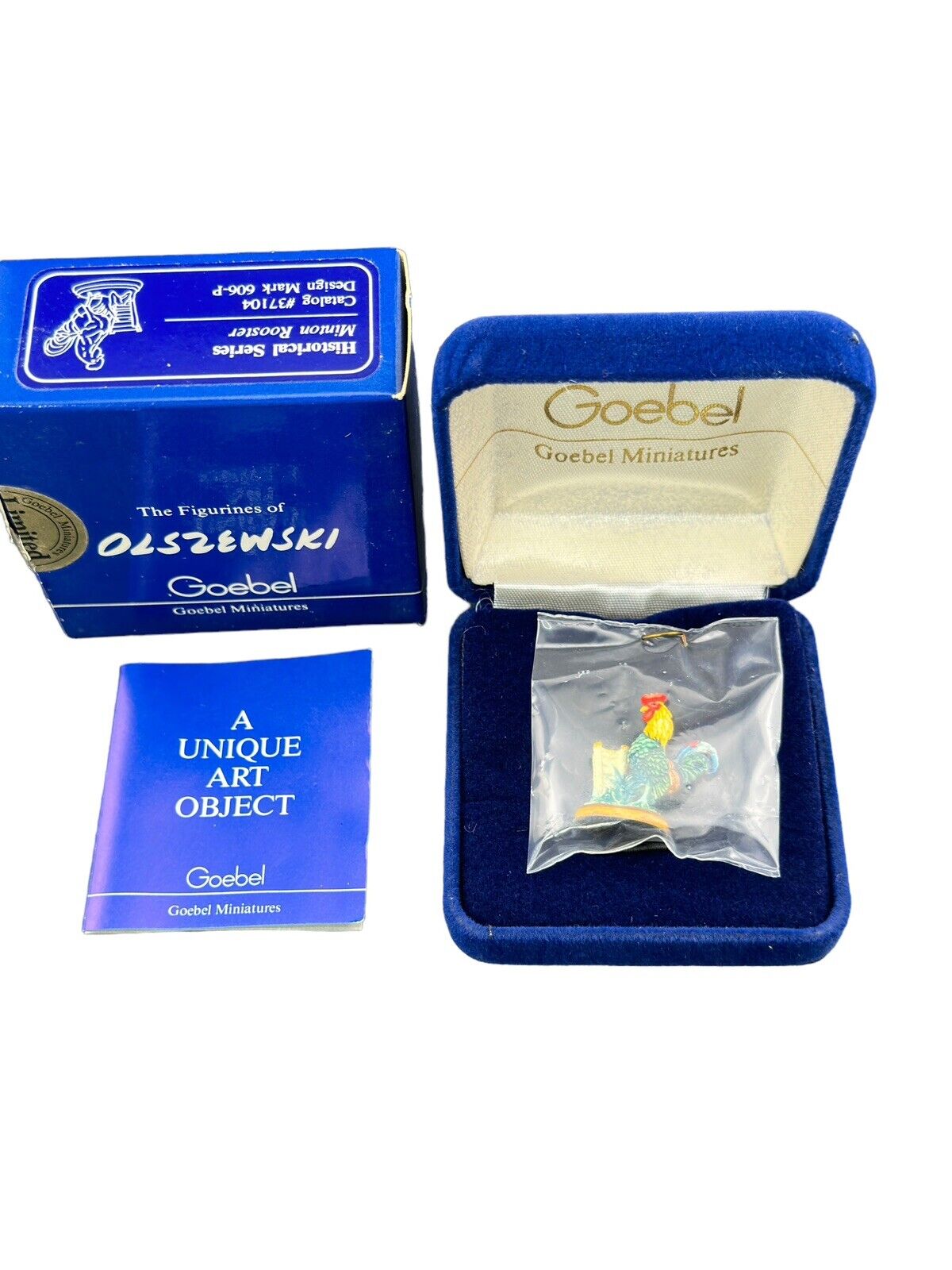 goebel olszewski miniature figurine “Minton Rooster” Limited Edition 1986 NIB