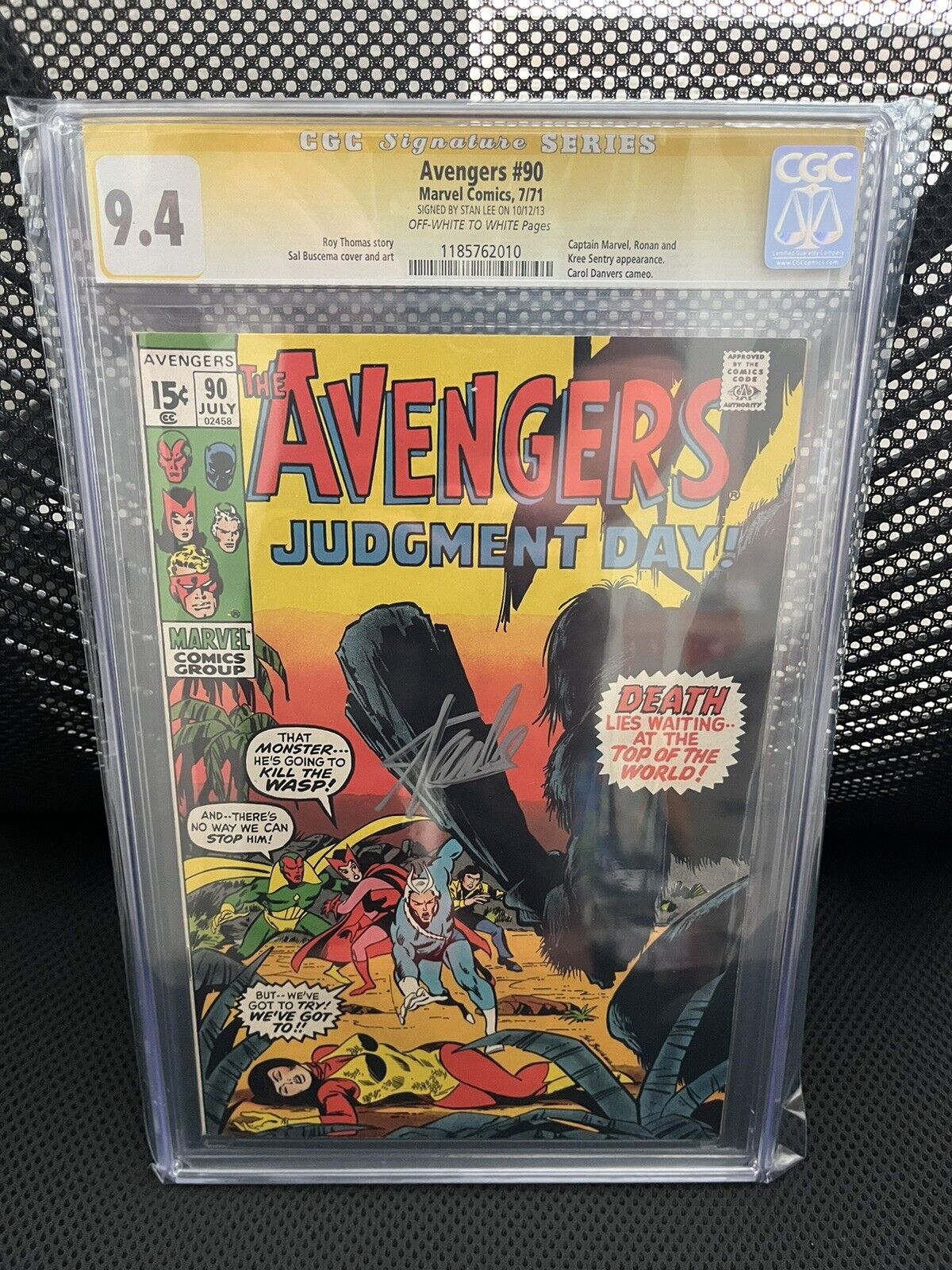 Avengers #90 CGC SS 9.4 Signed by Stan Lee Only One In The World Judgement Day
