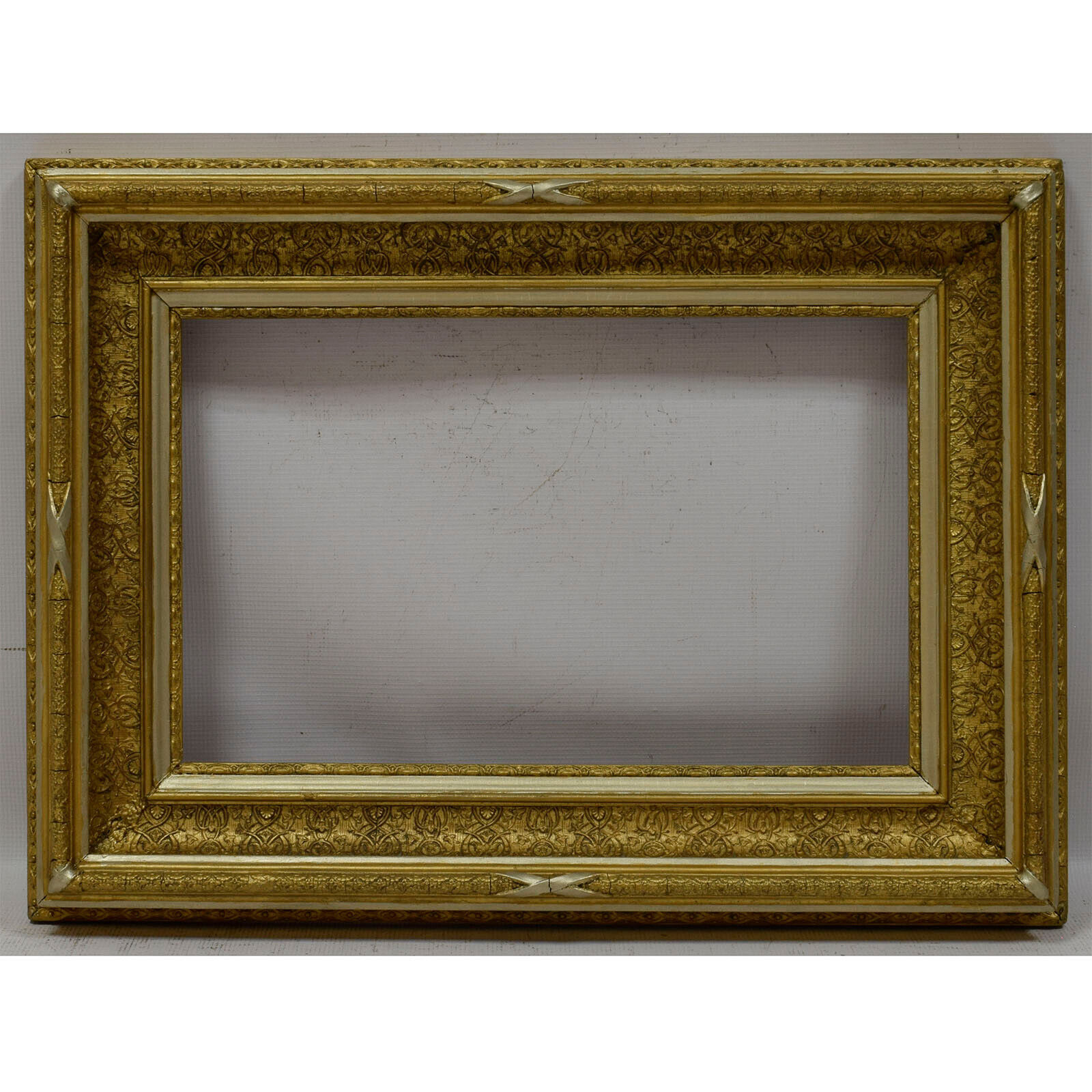 Ca.1850 Old wooden frame decorative original condition Internal: 18.5x11.4 in