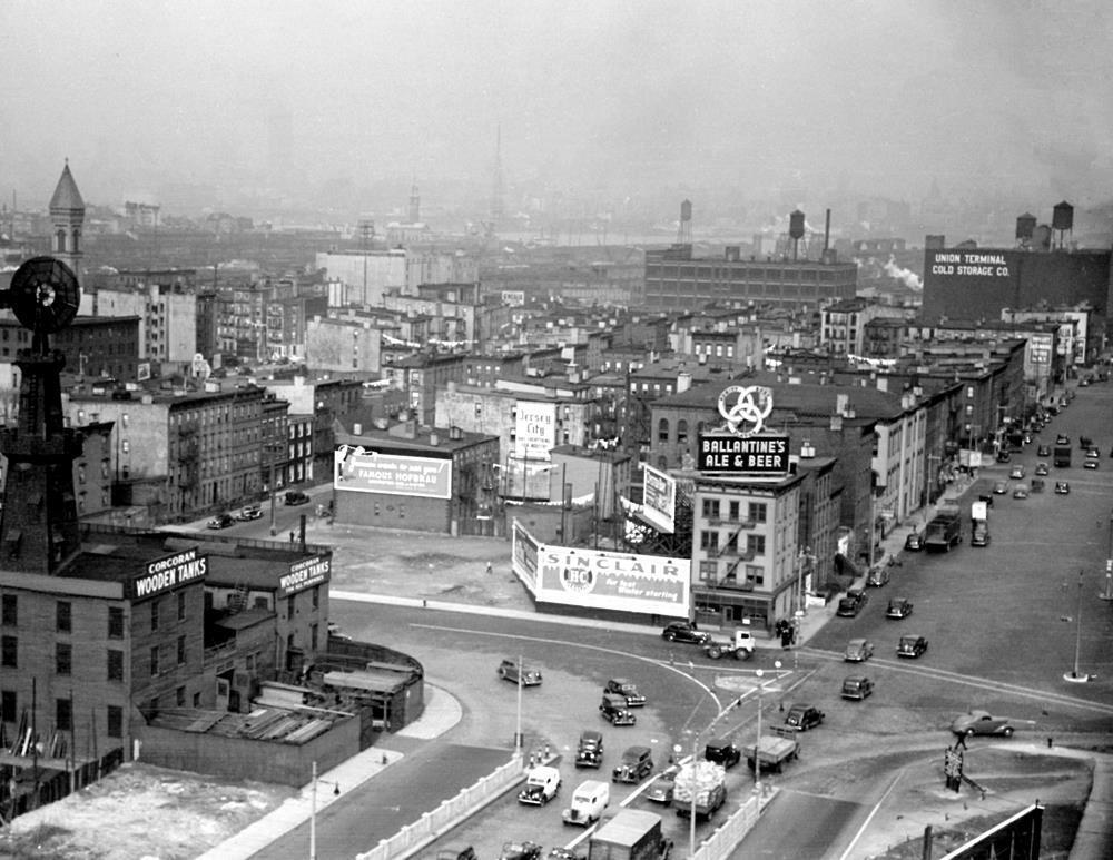 1939 Aerial View, Jersey City, New Jersey Vintage Photograph 8.5\