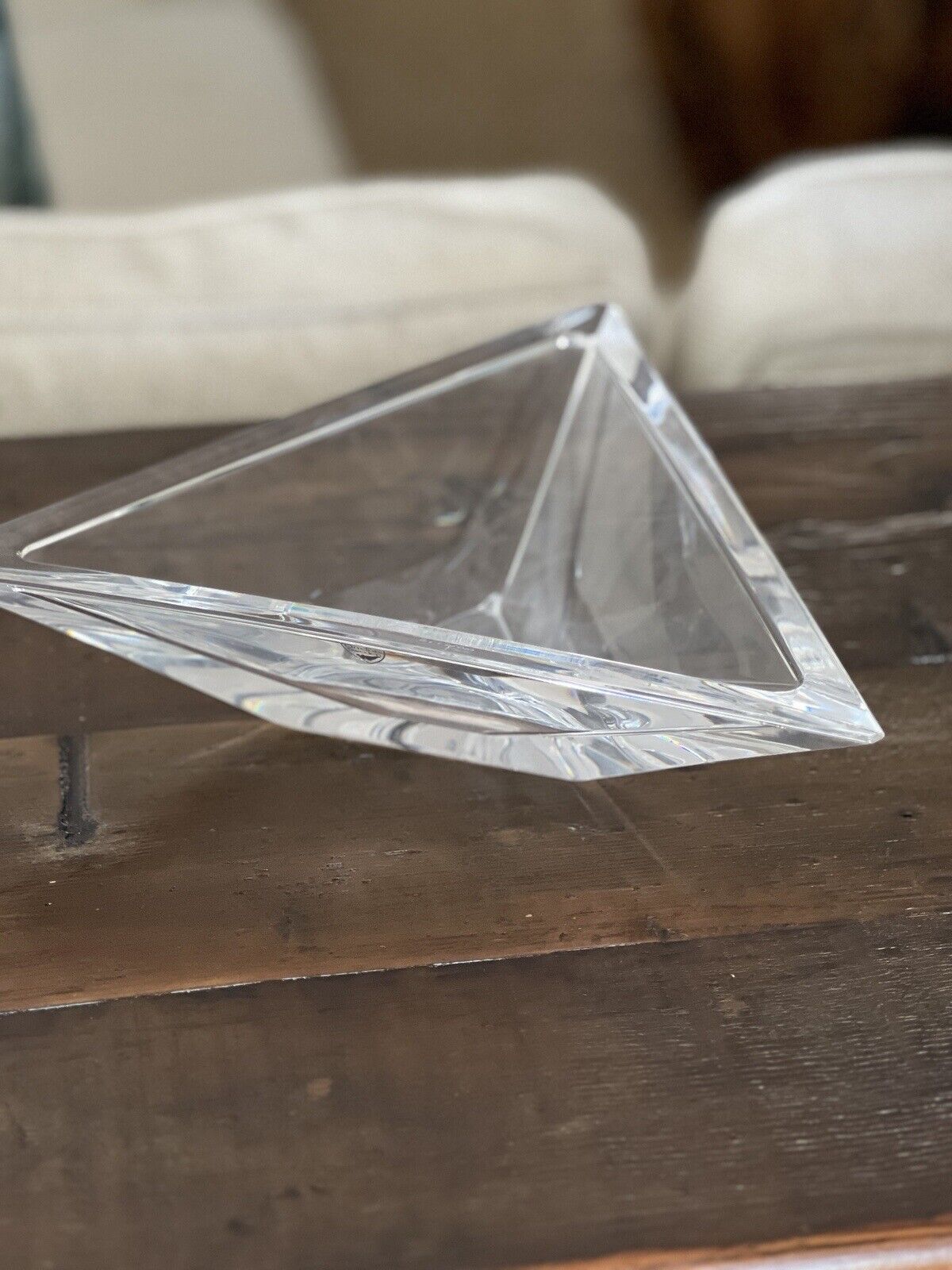 Orrefors Crystal Triangle Dish
