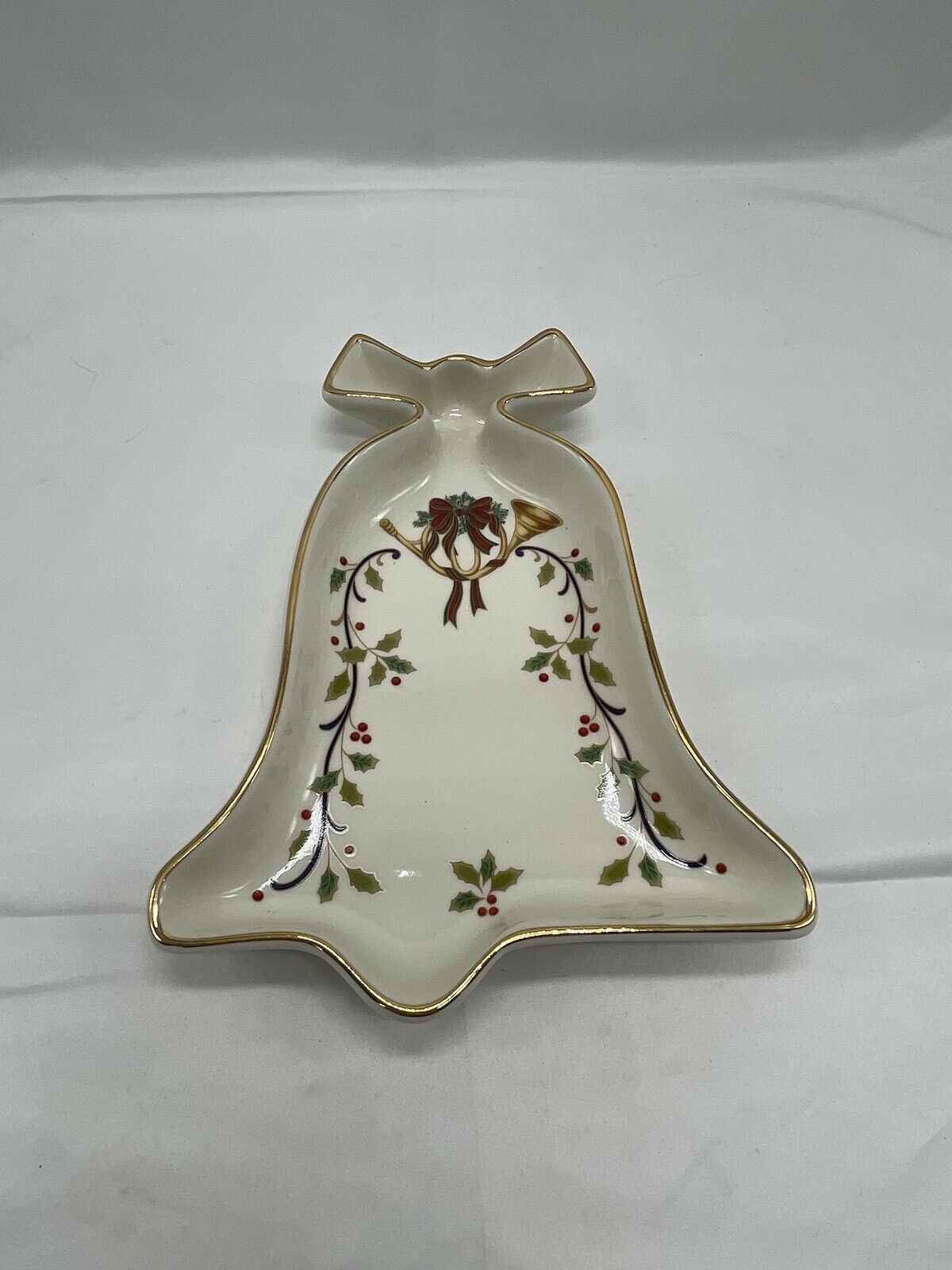 Mikasa Holiday Charm Fine Porcelain Christmas Bell Dish