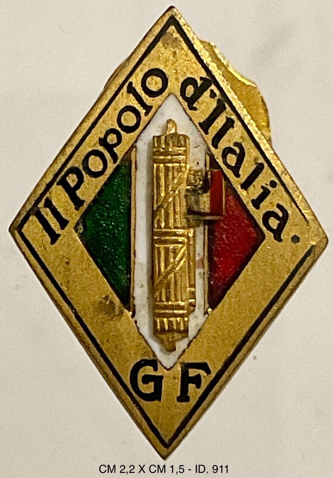 REGNO D’ITALIA GRUPPO RIONALE IL POPOLO D’ITALIA DISTINTIVO ISCRITTI  1926.1943