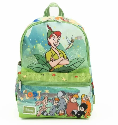 Disney Peter Pan 13-inch Nylon Backpack Deluxe Allover Print Tinkerbell