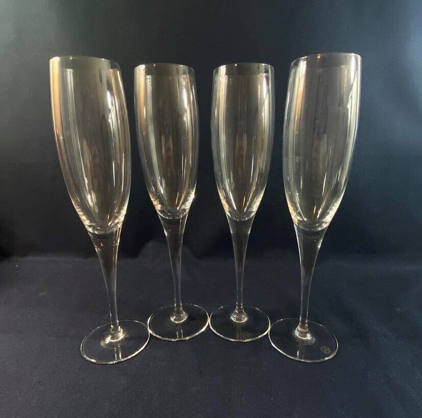 Vintage Czechoslovakia Danish Design 10” Champagne Flutes – set of 4 - 091223