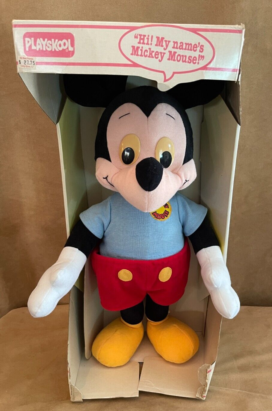 Vintage 1988 Playskool Talking Mickey Mouse Pull-Ring On Back 21\
