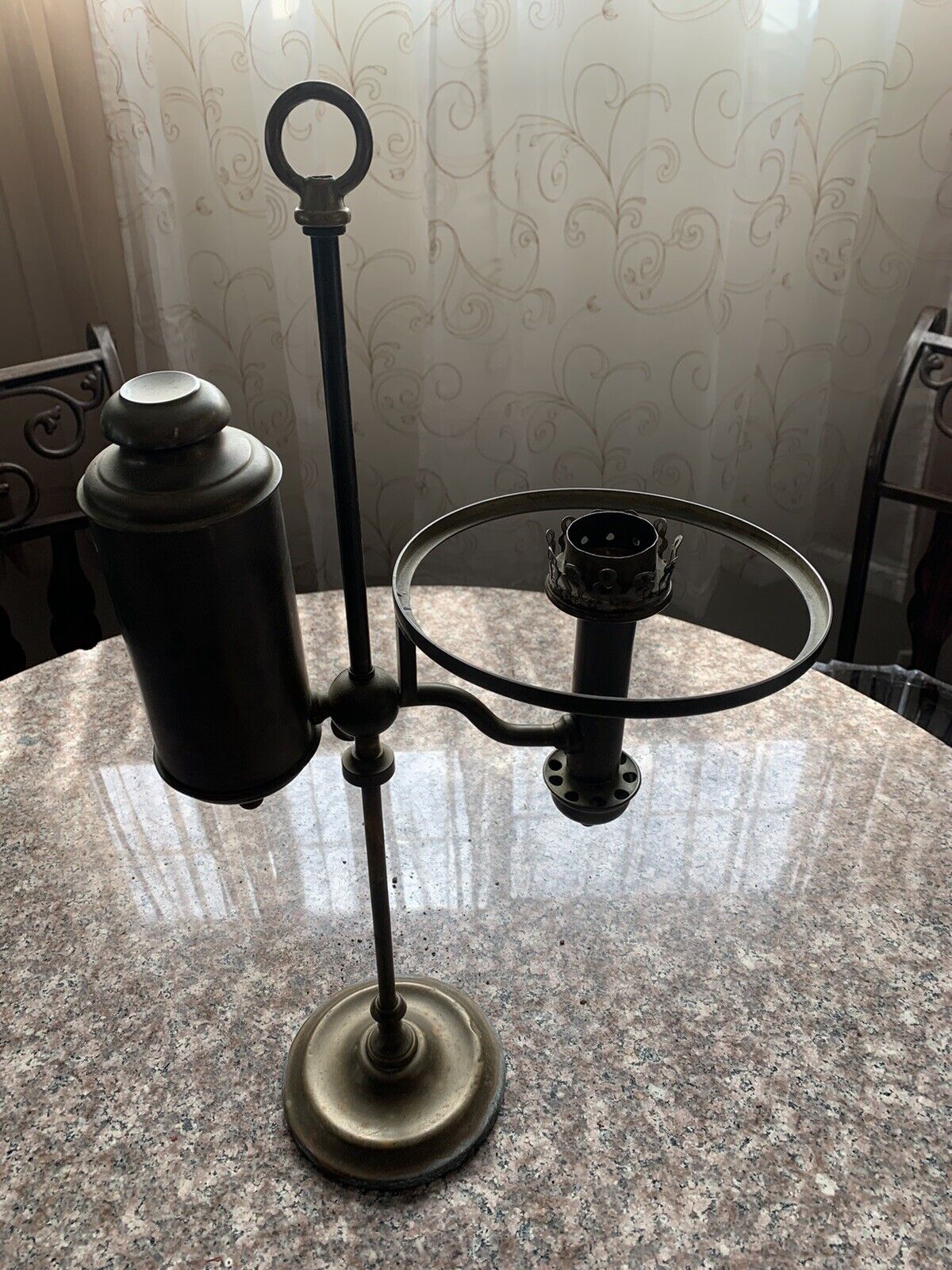 Antique 1874 Kleemann / C.F.A. Hinrichs Kerosene Student Desktop Lamp