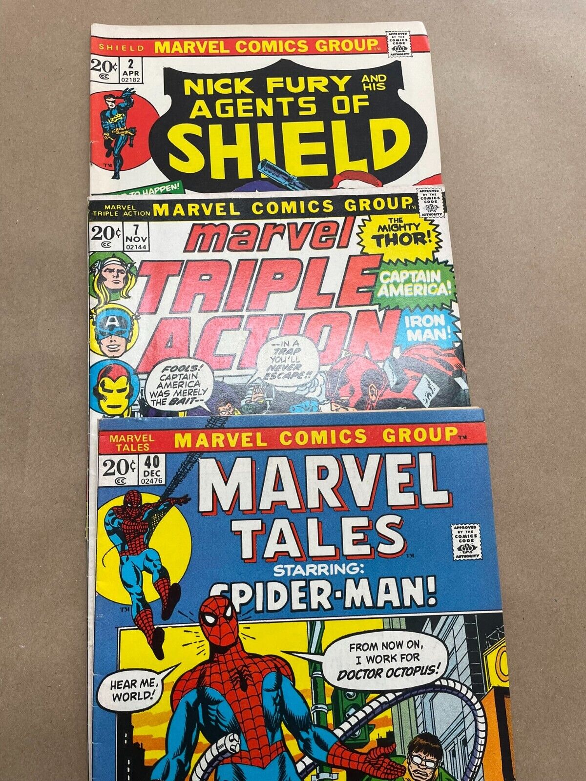 Marvel Comics Group (Lot Of 3) 20 Cents  **VERY RARE**