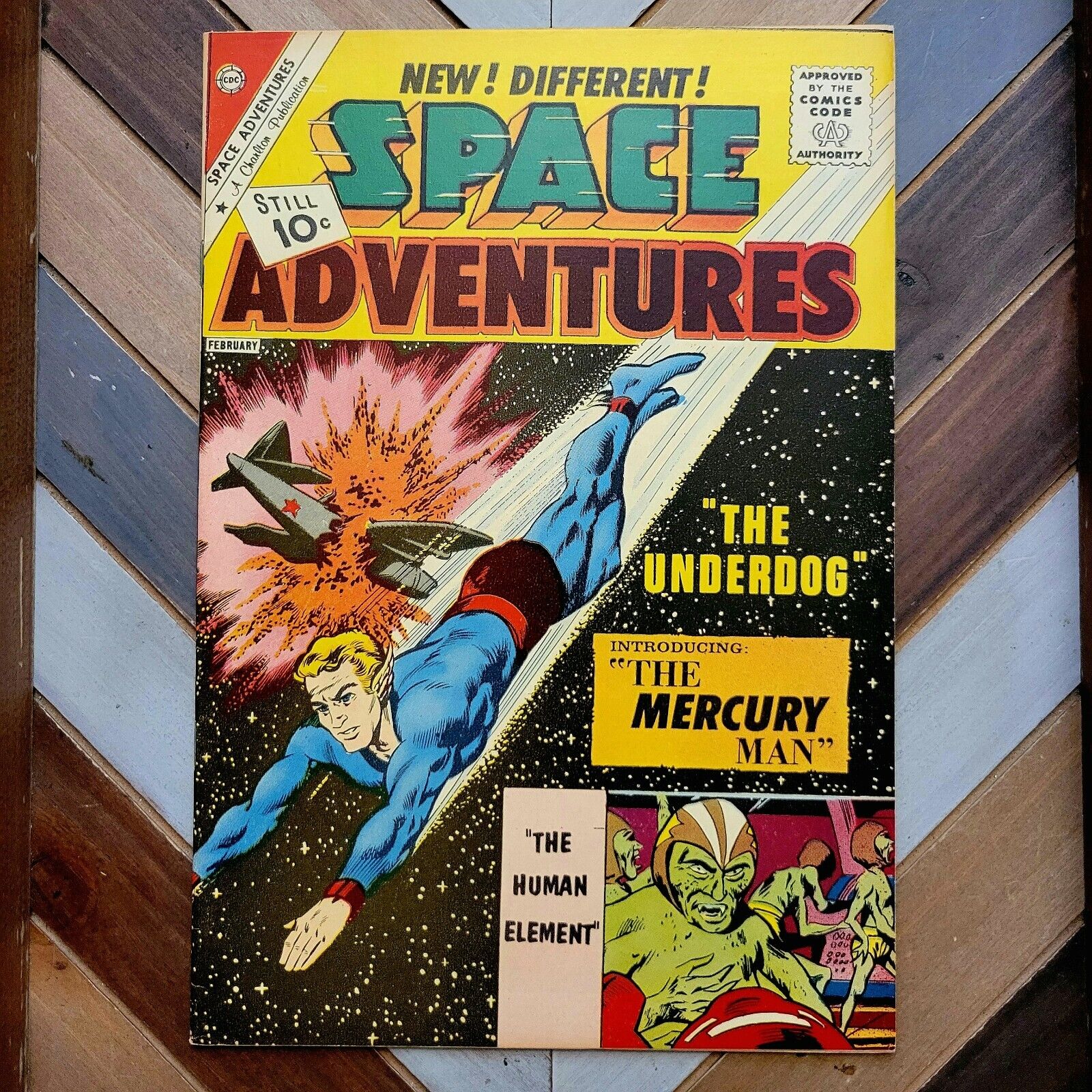 Rare SPACE ADVENTURES #44 VF (1962 Charlton) 1st Mercury Man | Rocco Mastroserio