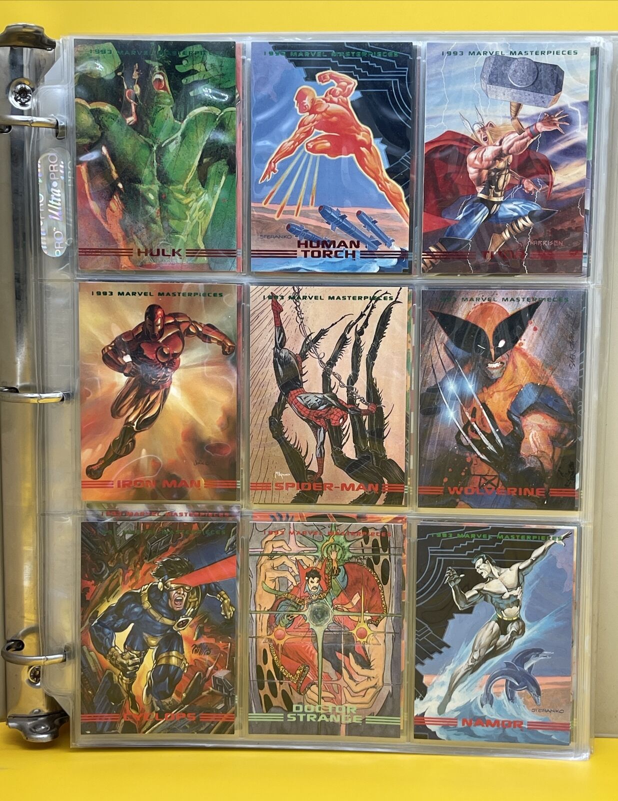 1993 Marvel Masterpieces Complete 90-Card Base Set + Complete Insert Set
