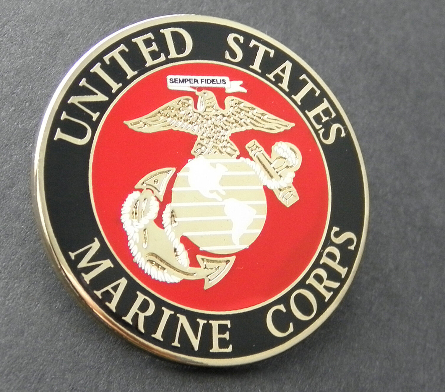 US MARINE CORPS USMC MARINES LARGE LAPEL PIN BADGE 1.5 INCHES