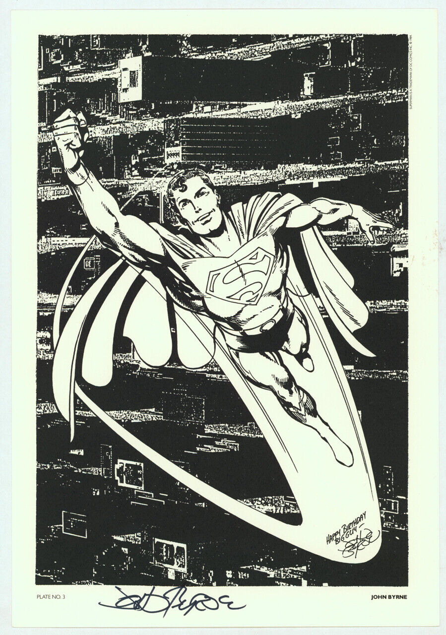 1984 Superman #400 John Byrne SIGNED DC Comic Print Byrne\'s 1st Man of Steel Art
