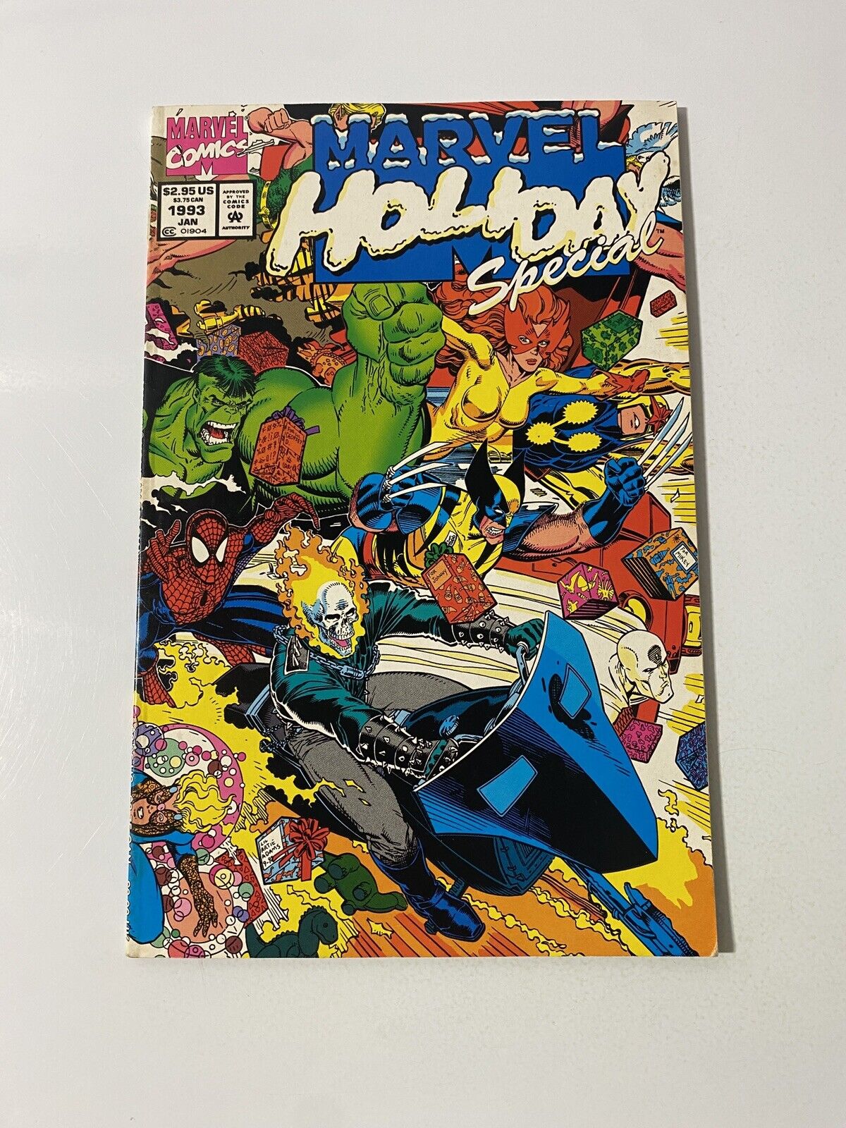 Marvel Holiday Special 1993 Ghost Rider Hulk Spiderman Nova X-Men