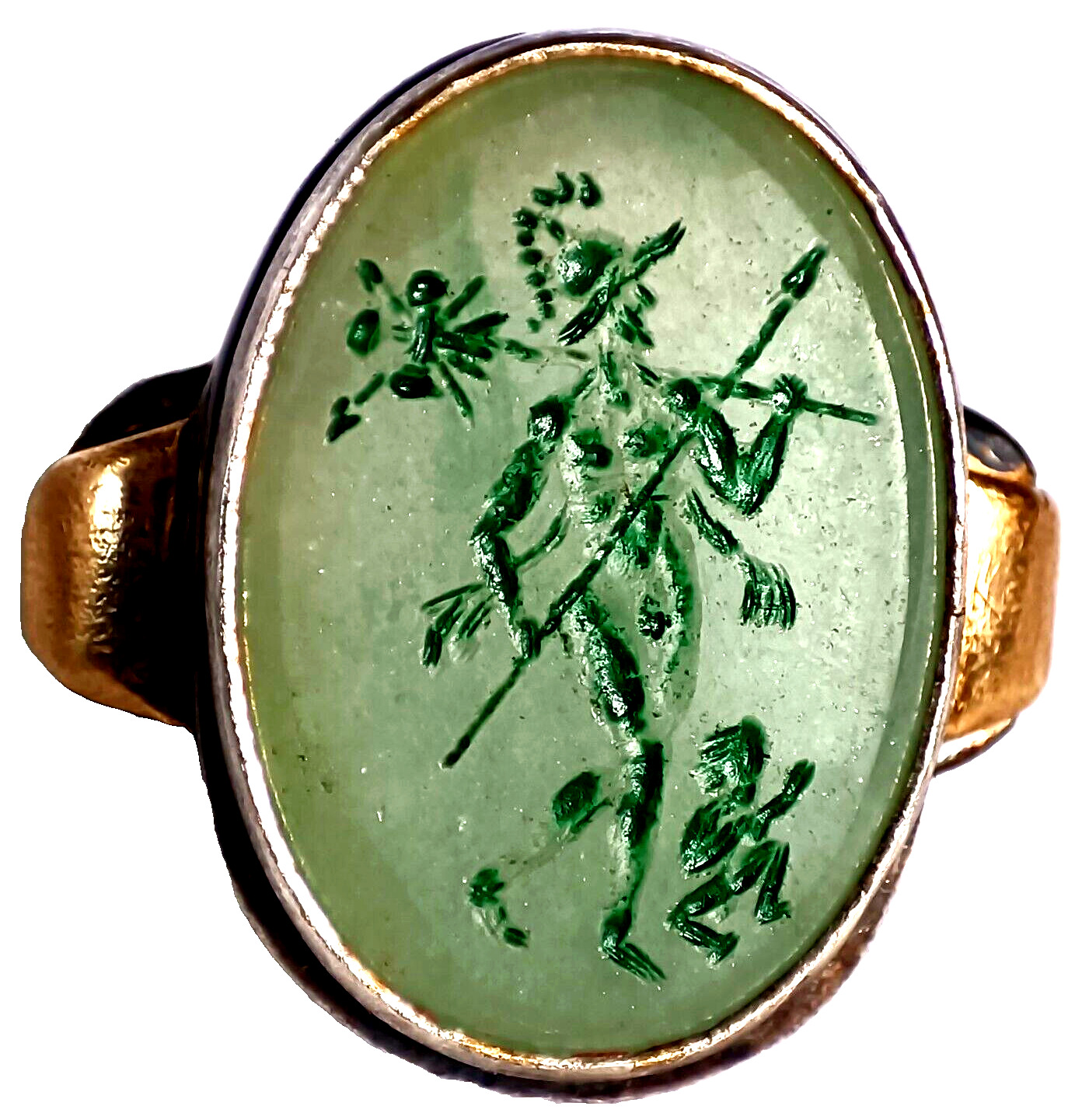 AD 275 Ancient Roman Legionary Silver Ring Intaglio Gemstone Seal Extremely Fine
