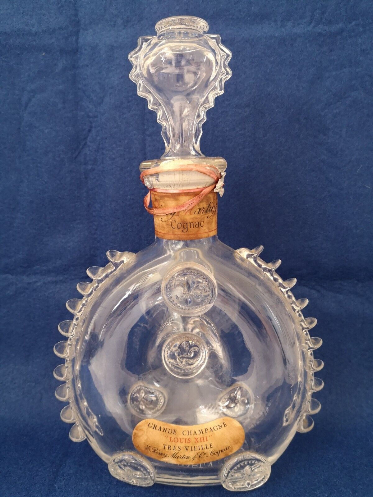 Remy Martin Louis XIII Cognac Empty Bottle and stopper Baccarat Crystal Decanter