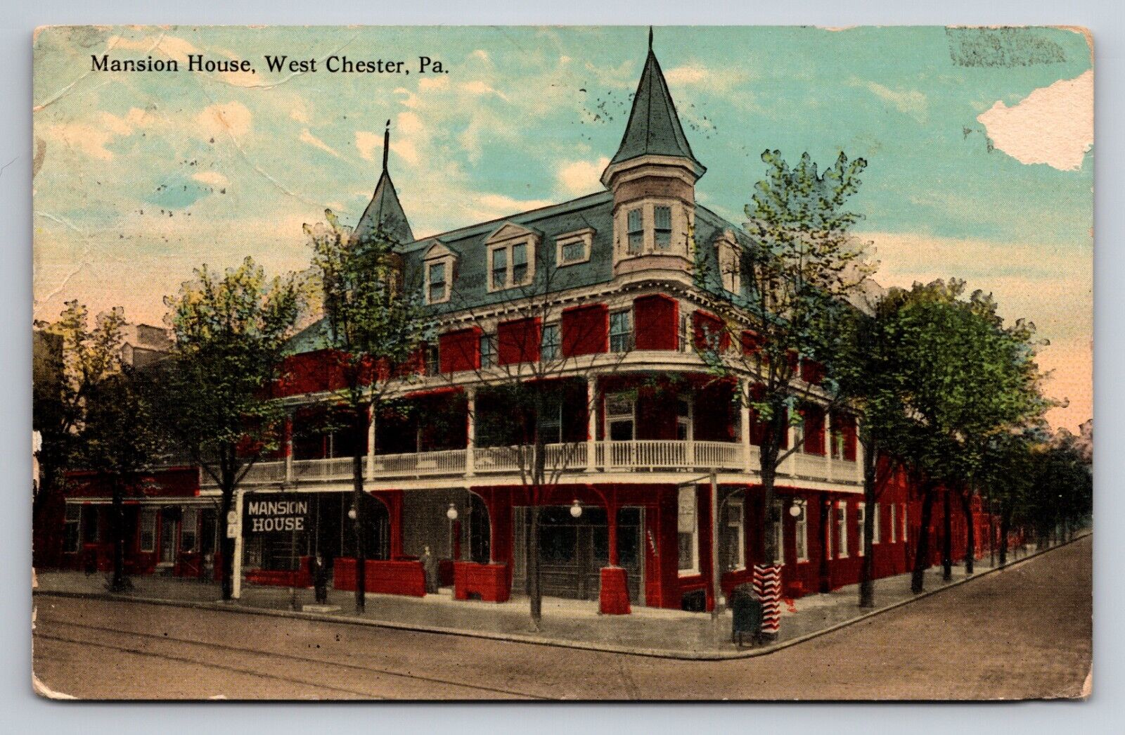 Mansion house West Chester Pennsylvania Vintage Posted 1913 Postcard