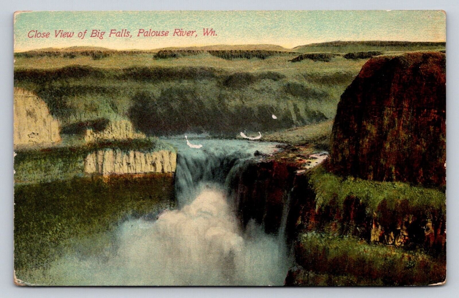 c1910 Close View Big Falls Palouse River Washington P754