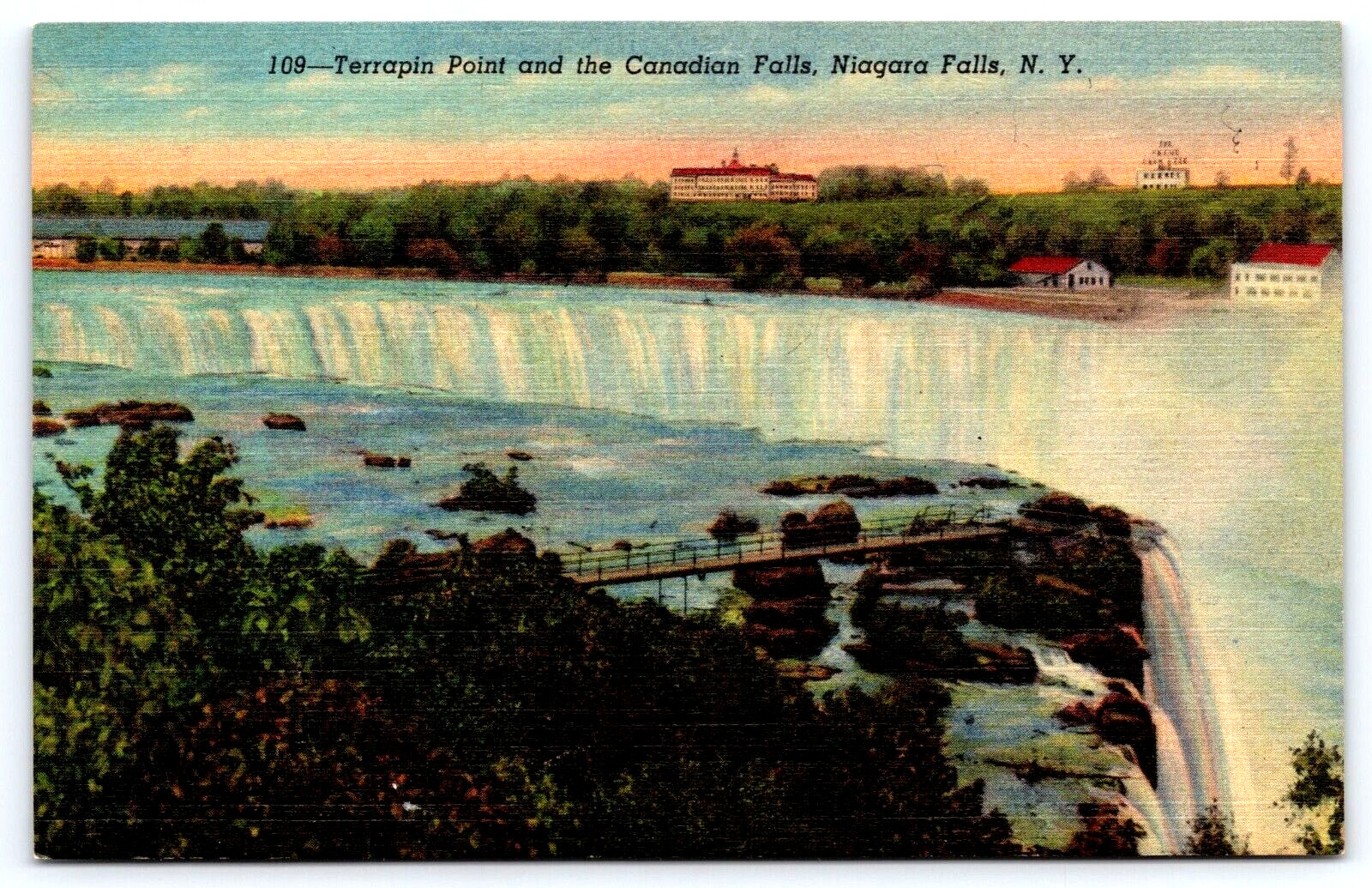 Niagara Falls, New York, Terrapin Point, Canadian Falls Antique Vintage Postcard