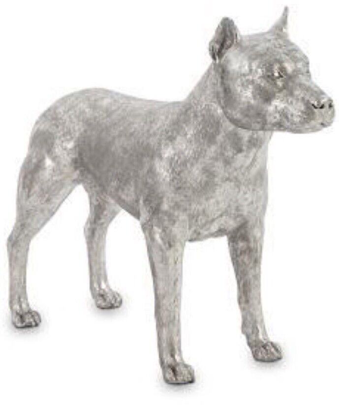 Pit Bull Silver Leaf Accent Statue