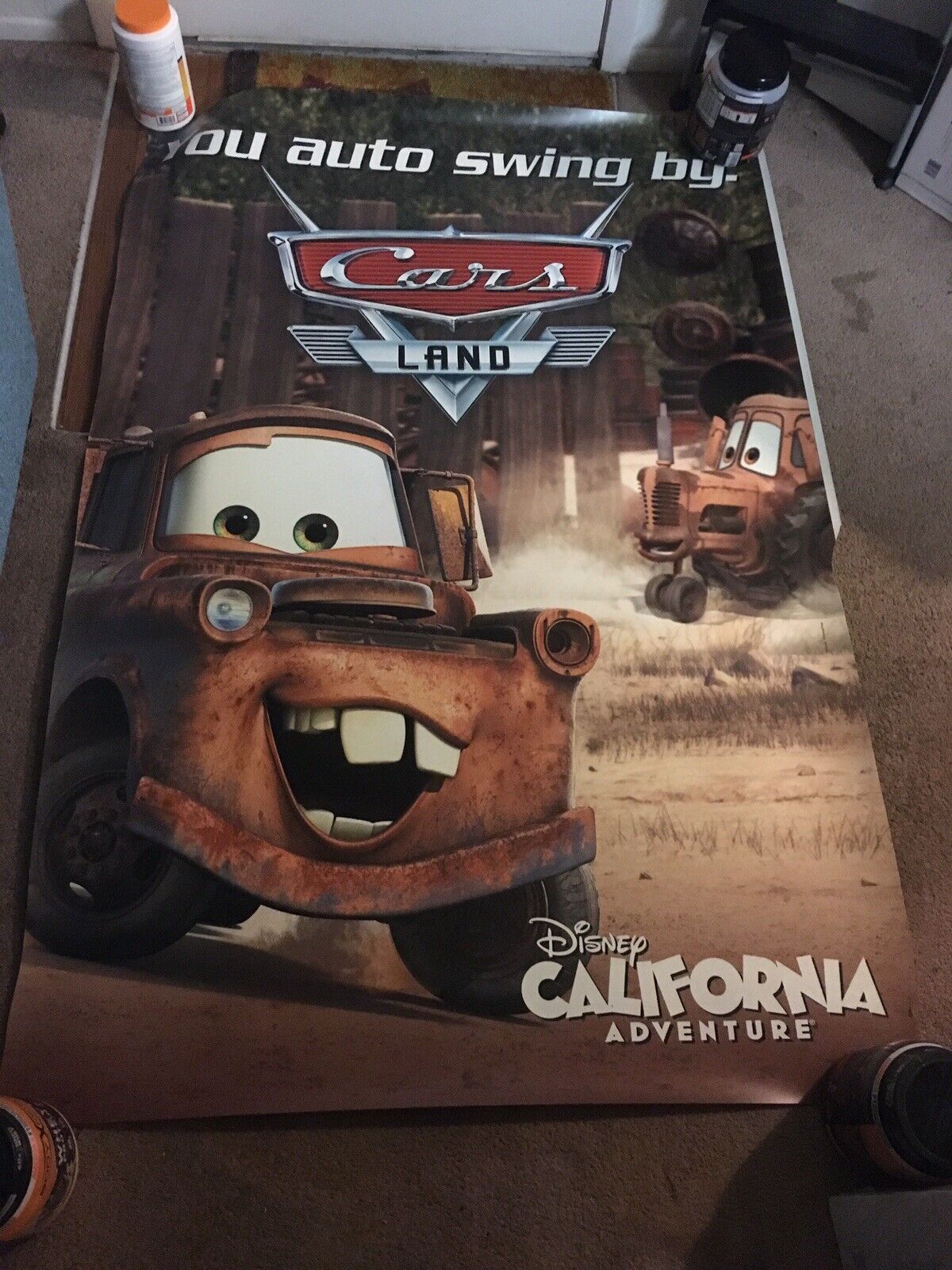 Cars Land Disneyland California Adventure Mater XXL Poster Junkyard Jamboree