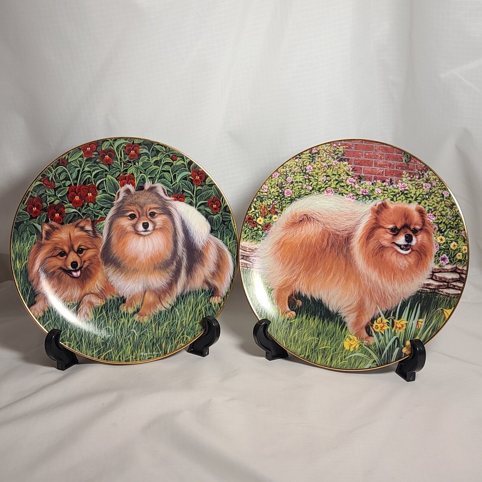 Danbury Mint Pomeranian Plates \