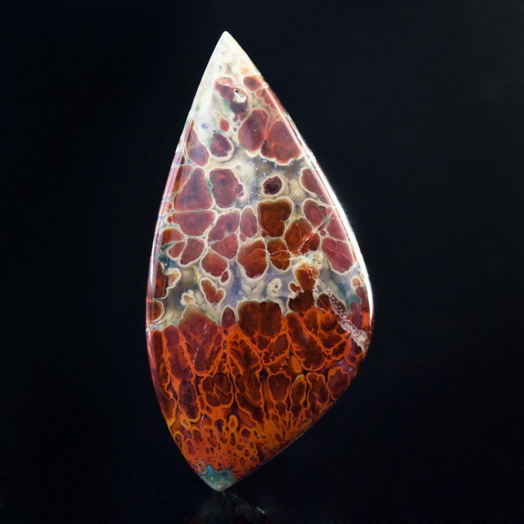 Natural Multicolor Plume Agate Cabochon with a Stunning Pattern Indonesia 6.28 g